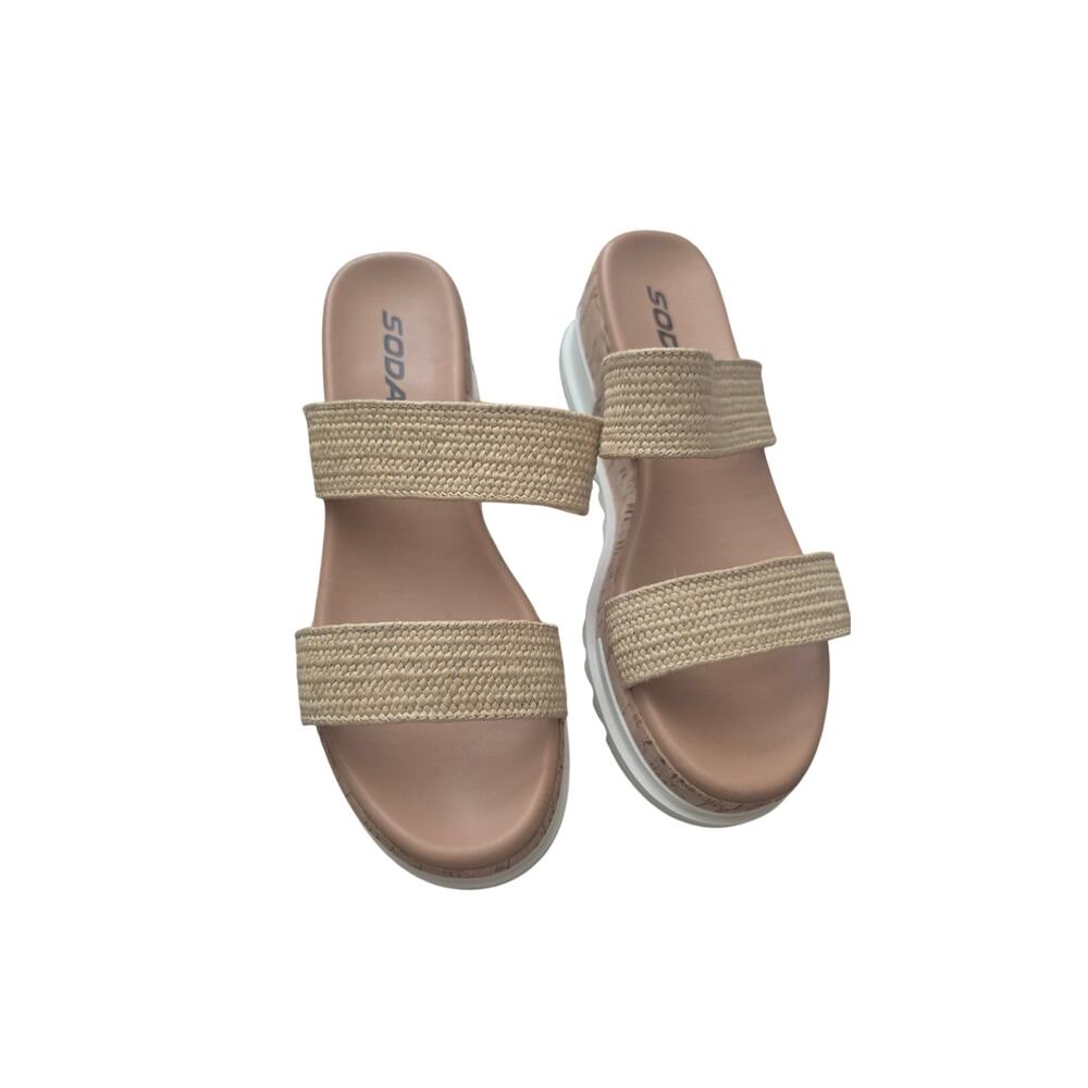 Soda Two-Strap Platform Sandals, Womens Size 8!